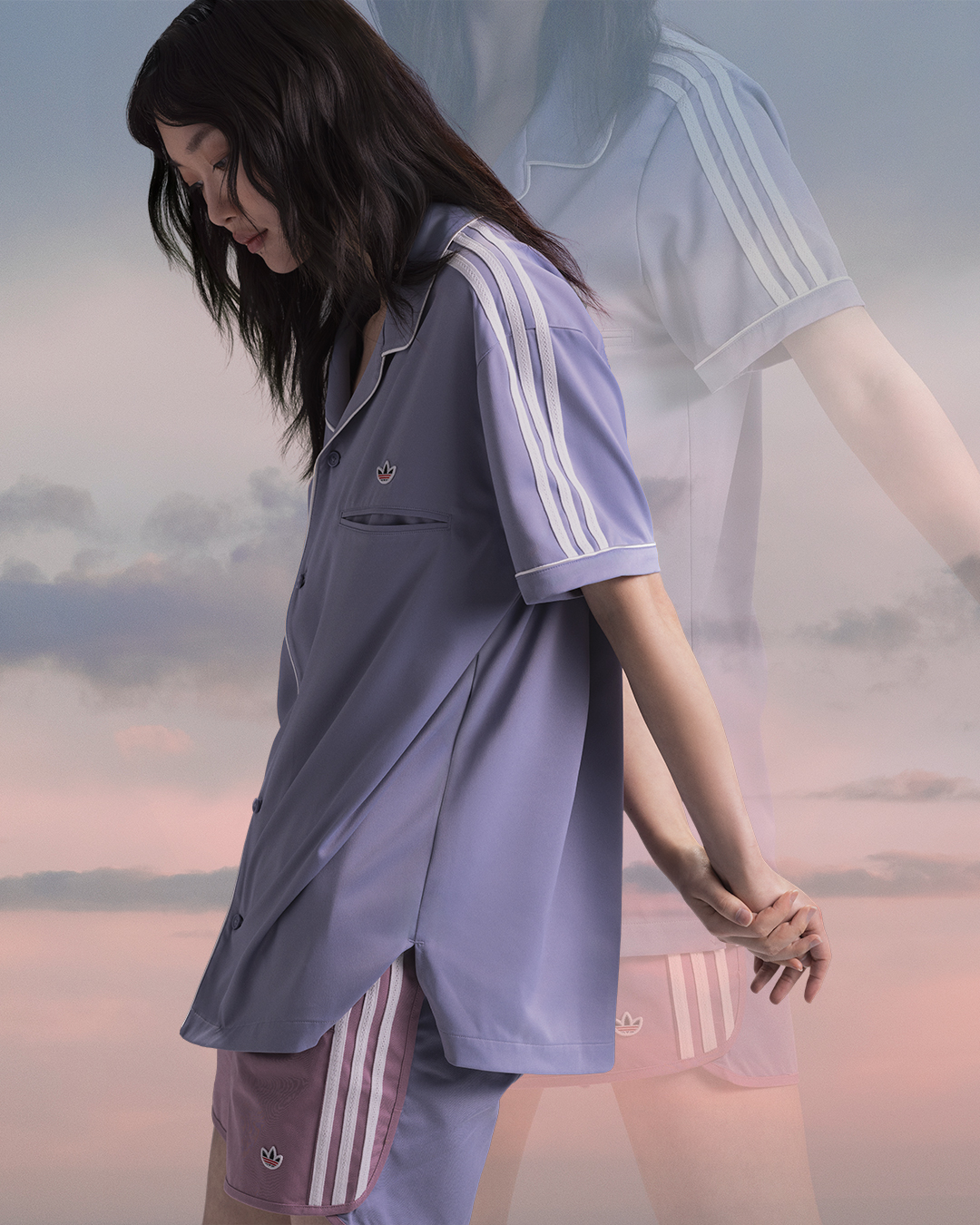 短袖襯衫 紫羅蘭配色 Image:adidas Originals